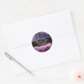 Paars en goudglitter Agate Hartelijk dank voor uw  Ronde Sticker (Envelop)