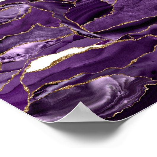 Paars en goudglitteragaat poster (Hoek)