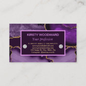 Paars en goudglitteragaat visitekaartje (Achterkant)