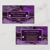 Paars en goudglitteragaat visitekaartje (Voorkant / Achterkant)