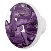 Paars en goudglitteraglaat keramische knop (Rechts)