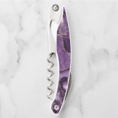 Paars en goudglitteraglaat kurkentrekker (Voorkant)