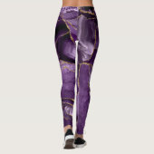 Paars en goudglitteraglaat leggings (Achterkant)