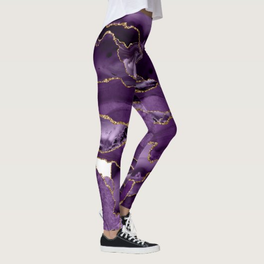 Paars en goudglitteraglaat leggings (Rechts)