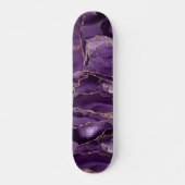 Paars en goudglitteraglaat persoonlijk skateboard (Voorkant)
