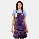 Paars en goudglitteraglaat schort (Gedragen)