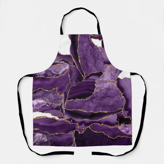 Paars en goudglitteraglaat schort (Voorkant)