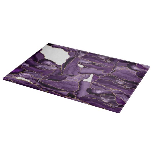 Paars en goudglitteraglaat snijplank (Hoek)