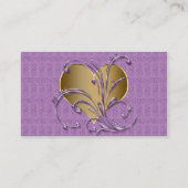 Paars en goudhart visitekaartje (Achterkant)