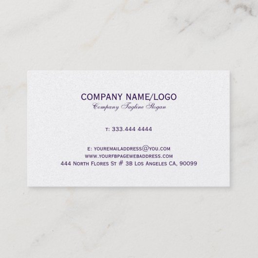 Paars en goudhoudend Lijst Visitekaartje (Achterkant)