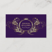 Paars en goudhoudend Lijst Visitekaartje (Voorkant)
