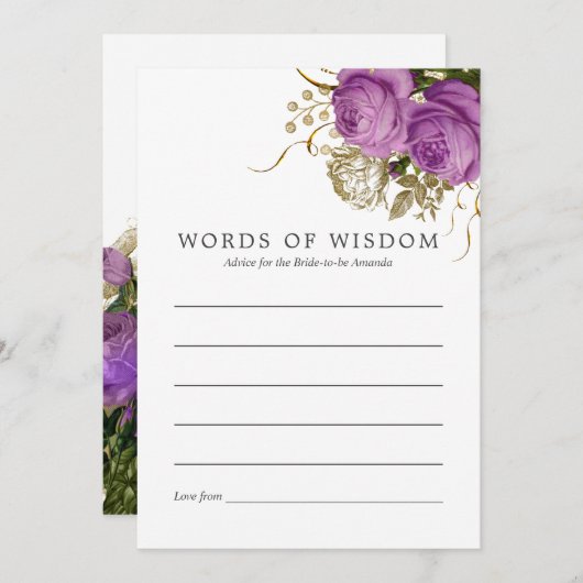 Paars en goudkleurig grafisch advies (Voorkant / Achterkant)