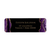 Paars en goudmakerij: etiket van het retouradres (Voorkant)