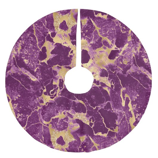 Paars en goudmarmer kerstboom rok (Voorkant)