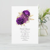 Paars en goudmeel Vrijgezellenfeest Kaart (Staand voorkant)