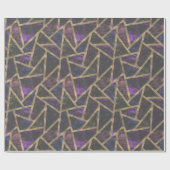 Paars en goudmozaïekpatroon cadeaupapier (Vlak)