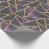 Paars en goudmozaïekpatroon cadeaupapier (Hoek)