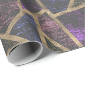 Paars en goudmozaïekpatroon cadeaupapier (Rol Hoek)