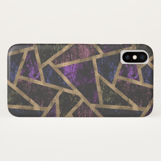 Paars en goudmozaïekpatroon Case-Mate iPhone case (Achterkant (horizontaal))