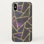 Paars en goudmozaïekpatroon Case-Mate iPhone case (Achterkant)