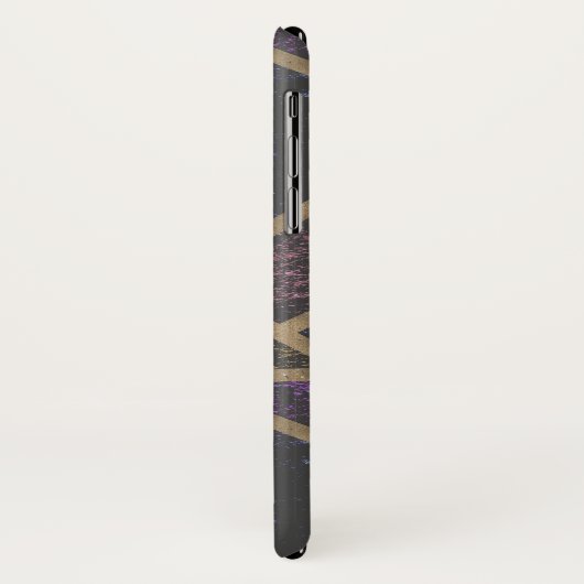 Paars en goudmozaïekpatroon Case-Mate iPhone case (Achterkant/links)