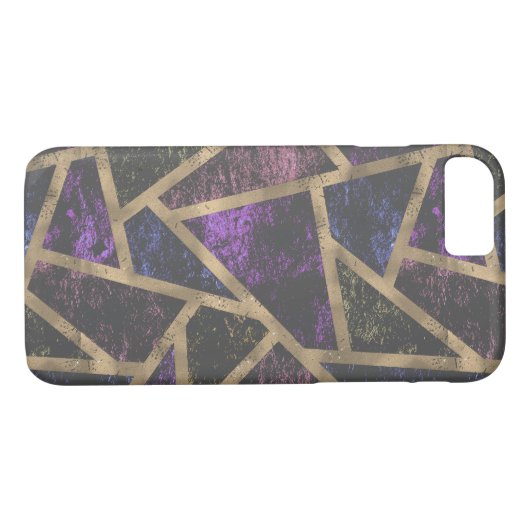 Paars en goudmozaïekpatroon Case-Mate iPhone case (Achterkant (Horizontaal))
