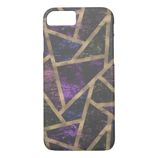 Paars en goudmozaïekpatroon Case-Mate iPhone case (Achterkant)
