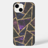 Paars en goudmozaïekpatroon Case-Mate iPhone case (Achterkant)