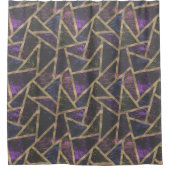 Paars en goudmozaïekpatroon douchegordijn (Voorkant)