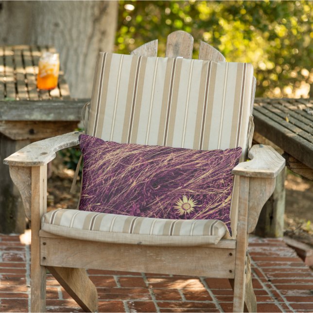 Paars en goudtextiel Natuurlijke kool Buitenkussen (Stoel)