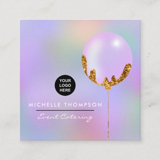 Paars en goudVisitekaartje Vierkante Visitekaartje (Voorkant)