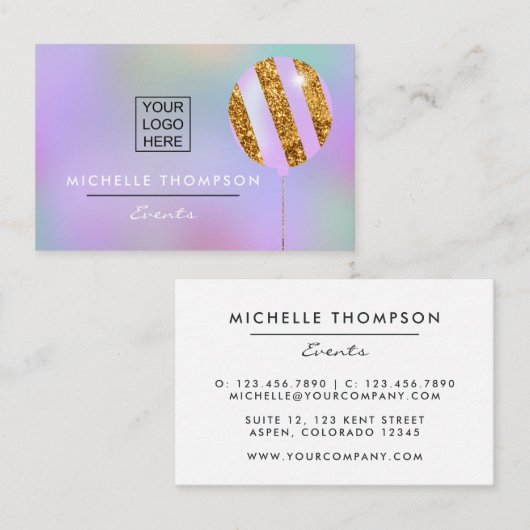 Paars en goudVisitekaartje Visitekaartje (Voorkant / Achterkant)