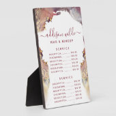 Paars en goudvormig menu Vloeibare inktprijs Fotoplaat (Zijkant)