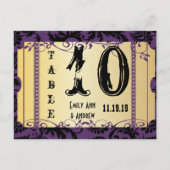 Paars en goudwisselaar Damask-tabelnummer Briefkaart (Achterkant)