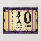 Paars en goudwisselaar Damask-tabelnummer Briefkaart (Voorkant)