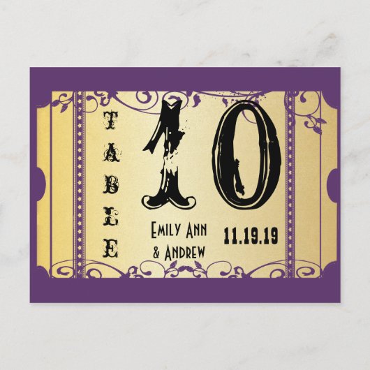 Paars en goudwisselaars briefkaart (Achterkant)