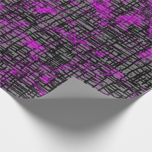 Paars en grijs abstract cadeaupapier (Hoek)