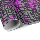 Paars en grijs abstract cadeaupapier (Rol Hoek)