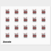 Paars en Grijs Afstudeerklas Ronde Sticker (Vel)