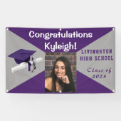 Paars en grijs Afstuderen van vinyl Foto Spandoek (Horizontaal)