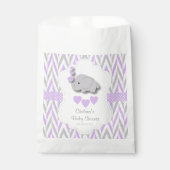 Paars en grijs Baby shower Bedankzakje (Voorkant)