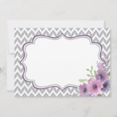 Paars en grijs Baby shower Kaart (Achterkant)