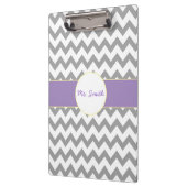 Paars en grijs Chevron Striped Klembord (Links)