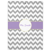 Paars en grijs Chevron Striped Klembord (Achterkant)