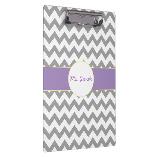 Paars en grijs Chevron Striped Klembord (Rechts)