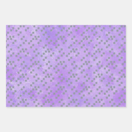 Paars en grijs Geometrisch Inpakpapier Vel (Voorkant 2)