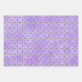 Paars en grijs Geometrisch Inpakpapier Vel