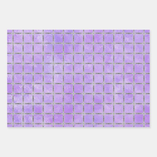 Paars en grijs Geometrisch Inpakpapier Vel (Voorkant)