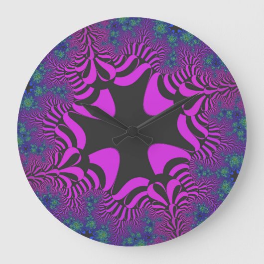 Paars en grijs kruis grote klok (Voorkant)
