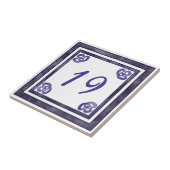 Paars en grijs nummer tegeltje (Zijkant)